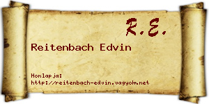 Reitenbach Edvin névjegykártya